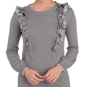 ONE A - Women's  Ruffled Layer Metal Combo Sweater